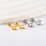 Gold Screw In Crown Stud Earrings