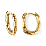 Gold rectangular ear clasps