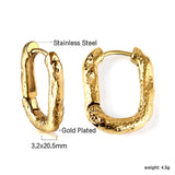 Gold rectangular ear clasps