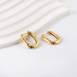 Gold rectangular ear clasps