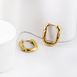 Gold rectangular ear clasps