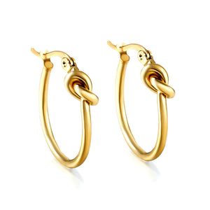 Gold knotted ear clasps