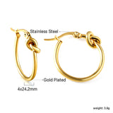 Gold knotted ear clasps