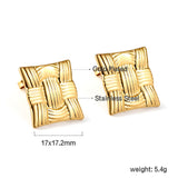 Golden Square Knit Earrings