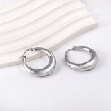 Minimalist Stainless Steel Round Large Stud Earrings