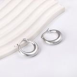 Minimalist Stainless Steel Round Large Stud Earrings