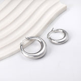 Minimalist Stainless Steel Round Large Stud Earrings