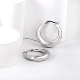 Boucles d'oreilles minimalistes en acier inoxydable pour femmes, couleur or, cercle en métal, Vintage, bijoux de fête pour filles, cadeaux 