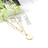 14K Gold & Rose Double Layer Cake Pendant Necklace 45+5cm