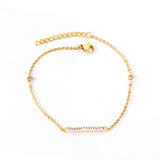 Gold Hard Bracelet & Rectangle with White Shells Accessories with Rhinestones Bracelet 19+3cm GOLDEN