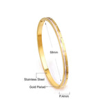 ASON 316L Stainless Steel Gold Color Chain Bracelet Simple Bangle with Extender 19+3cm Fashion Jewelry for Women Men Gift