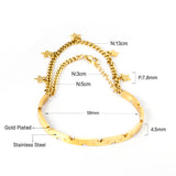 Hard bangle in gold color with end chain & star accessory