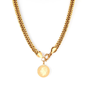 Face Tag Necklace 50cm Gold