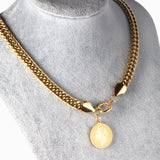 Face Tag Necklace 50cm Gold