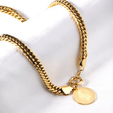 Face Tag Necklace 50cm Gold