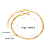 Twist chain accessory anklet 23+5cm gold color