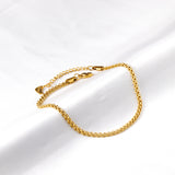 Twist chain accessory anklet 23+5cm gold color