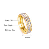 Wide Face Set Full Bezel Triple Small Diamond Ring