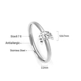 Factory wholesale love heart shaped small diamond ring plated with 18k gold fine ring