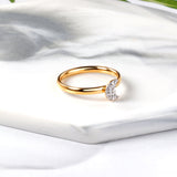 Factory wholesale love heart shaped small diamond ring plated with 18k gold fine ring