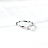 Factory wholesale love heart shaped small diamond ring plated with 18k gold fine ring