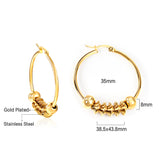 Round earring with steel ball 38.5*43.8mm