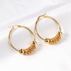 Round earring with steel ball 38.5*43.8mm