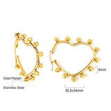 Heart shaped ear clips with steel ball 35.8*34mm