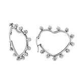 Heart shaped ear clips with steel ball 35.8*34mm