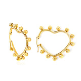 Heart shaped ear clips with steel ball 35.8*34mm