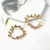 Heart shaped ear clips with steel ball 35.8*34mm