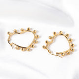 Heart shaped ear clips with steel ball 35.8*34mm