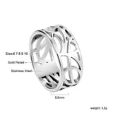 Factory direct supply hot sale stainless steel half skeleton ring