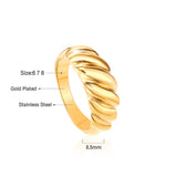 Popular jewelry French style 18k ring female hundred tide curved wide twist finger ring