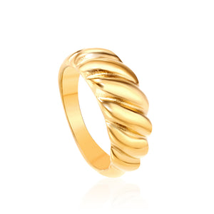 Popular jewelry French style 18k ring female hundred tide curved wide twist finger ring