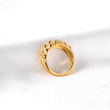 Popular jewelry French style 18k ring female hundred tide curved wide twist finger ring