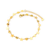 11 round + 10 hearts anklet 23+5cm gold