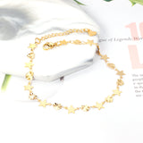 11 round + 10 hearts anklet 23+5cm gold