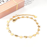 11 round + 10 hearts anklet 23+5cm gold