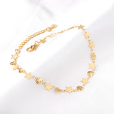 11 round + 10 hearts anklet 23+5cm gold