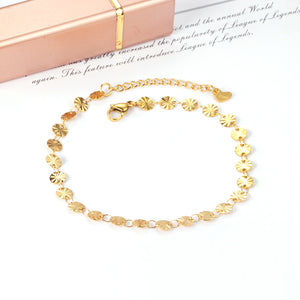 25 round accessories anklet 23+5cm gold color