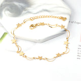 8 Moon + 8 Star Anklets 23+5cm Gold