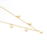 Steel & Gold Multi Irregular Star Pendant Necklace