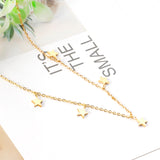 Steel & Gold Multi Irregular Star Pendant Necklace