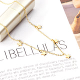 Steel & Gold Multi Irregular Star Pendant Necklace