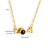 Love Letter Pendant Necklace with Black O