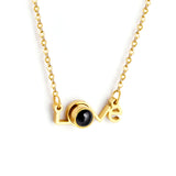 Love Letter Pendant Necklace with Black O