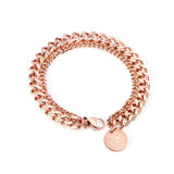 ASON Fashion – Bracelet à Double chaîne en acier inoxydable 316L, avec pièce de monnaie, à maillons cubains, bijoux de poignet unisexes 