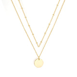 14K Gold & Rose Double Layer Cake Pendant Necklace 45+5cm