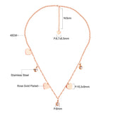 14K Rose Gold & Gold Multi Heart & Diamonds Pendant Necklace